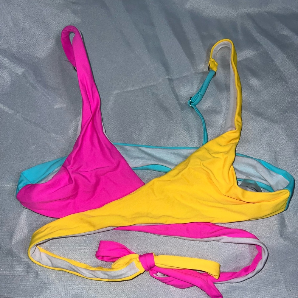 Colorful cross swim top
